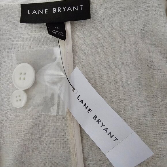 Bryant New Linen Blend Notched Collar Long Sleeve Off White Blazer - Picture 13 of 13